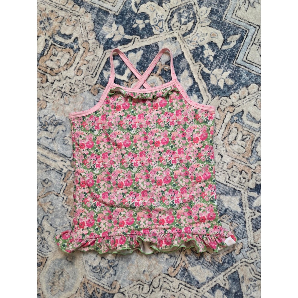 Sweet Honey Girls Size 10 Floral Spaghetti Strap Cross Back Sleep Tank Shirt
